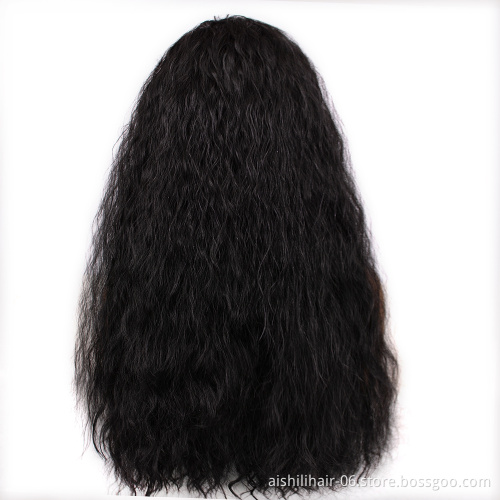 Wholesale Syntnetic Long Black Air Curly Hair Wigs With Mix Color Hiagh Quality Soft Headband For Women
